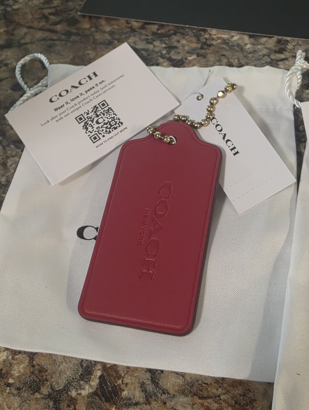 Coach Medium Leather Tag with Embossed Logo - Picture 5 of 6
